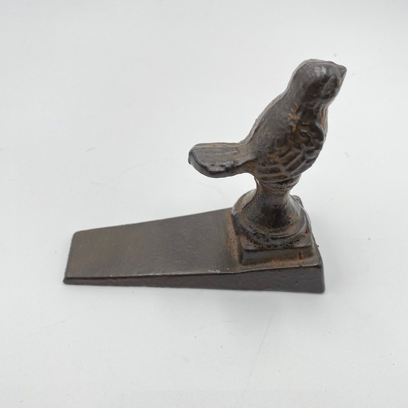 Vintage Cast Iron Bird Door Stopper Wedge Decorative Heavy Duty Doorstop - Picture 2 of 6